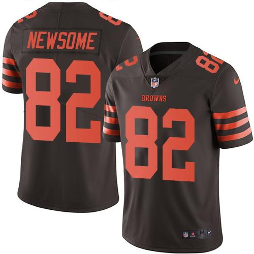 Nike Browns #82 Ozzie Newsome Brown Men's Stitched NFL Limited Rush Jersey